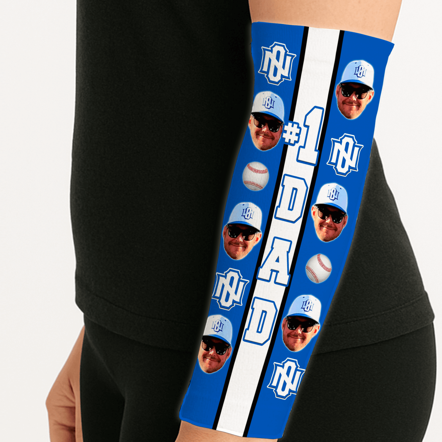 #1 Dad, Papa, or Grandpa Arm Sleeve – Personalized with a photo and bright colors. Made to Order