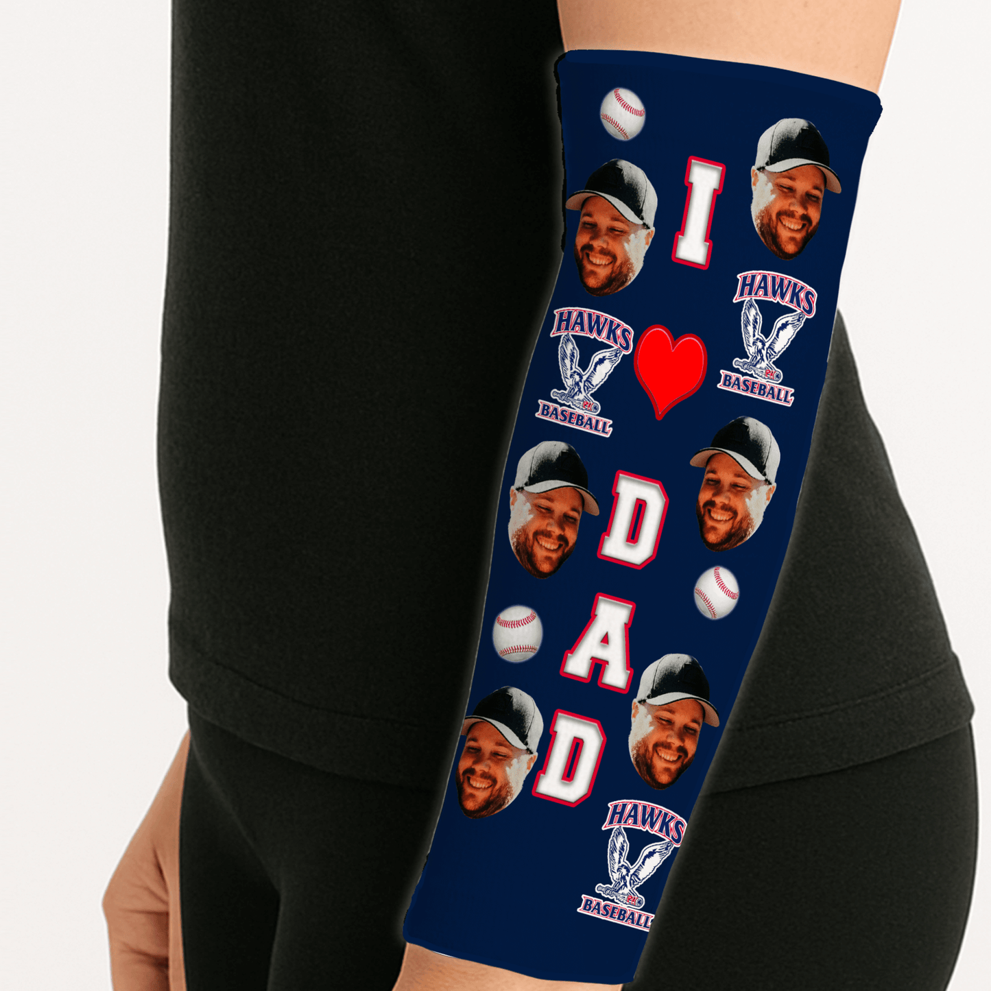 Home Run Dad Arm Sleeve – Father’s Day Sports Gift Custom with Photo & Team Colors