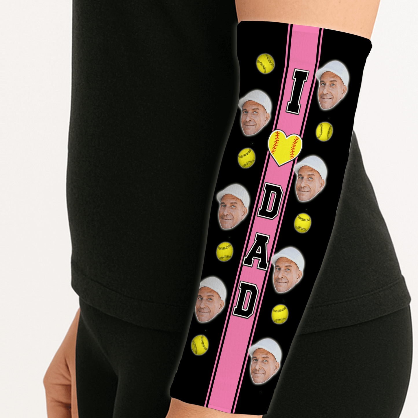 Home Run Dad Arm Sleeve – Father’s Day Sports Gift Custom with Photo & Team Colors