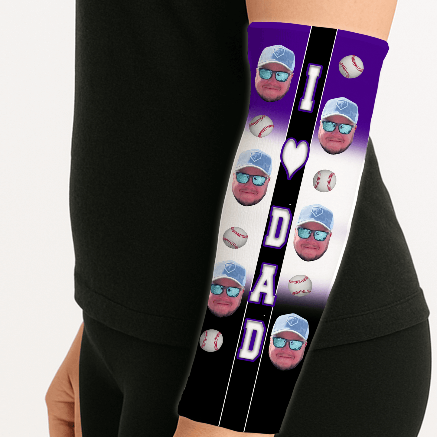 Home Run Dad Arm Sleeve – Father’s Day Sports Gift Custom with Photo & Team Colors