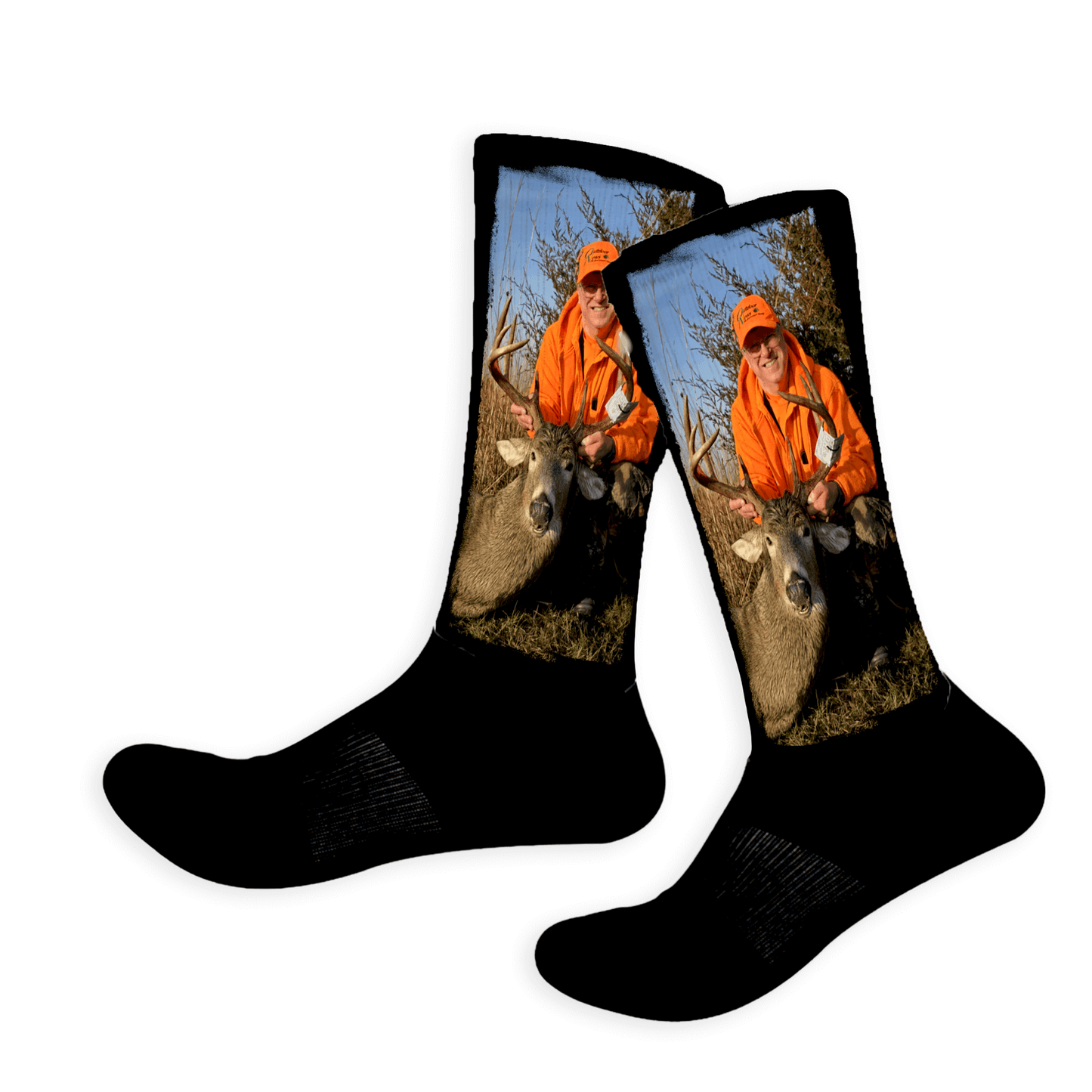 Athletic Crew socks with customers favorite photo printed on them