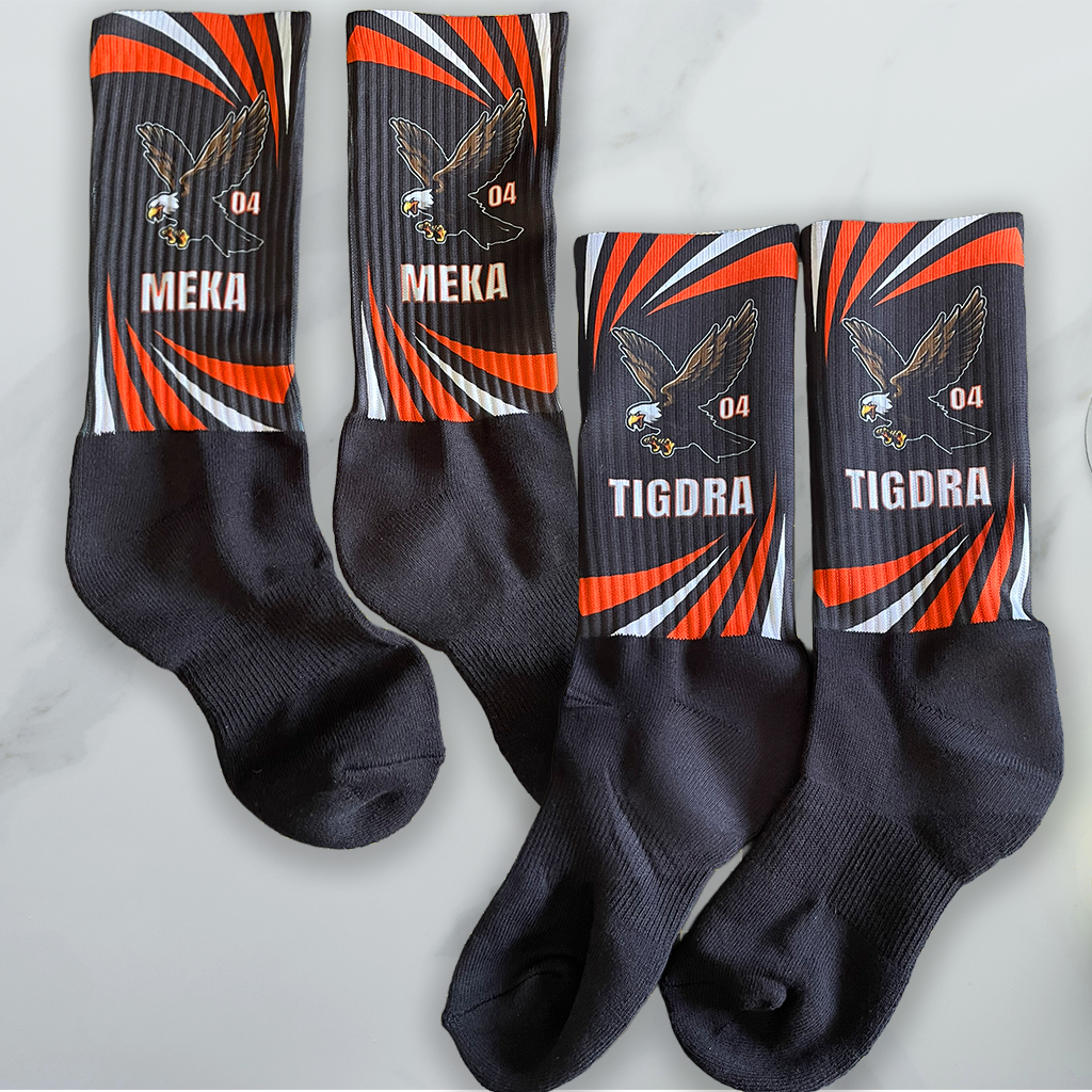 Photo of crew socks personalized for team