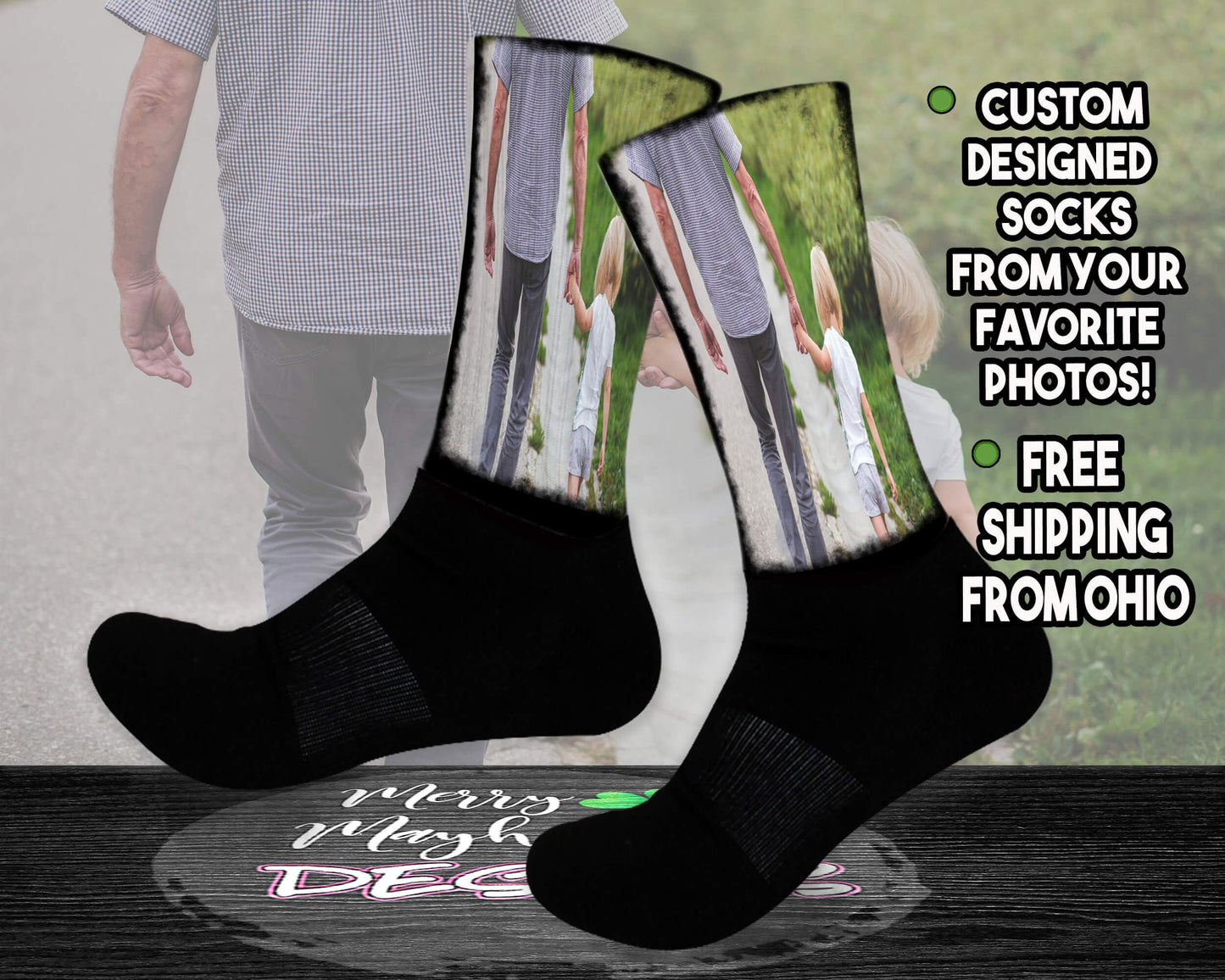 Customized Funny Photo Gift for Mom, Dad, Grandpa | Photo Socks with Face | Christmas, Xmas, Birthday White Elephant Gift, Retirement Gift