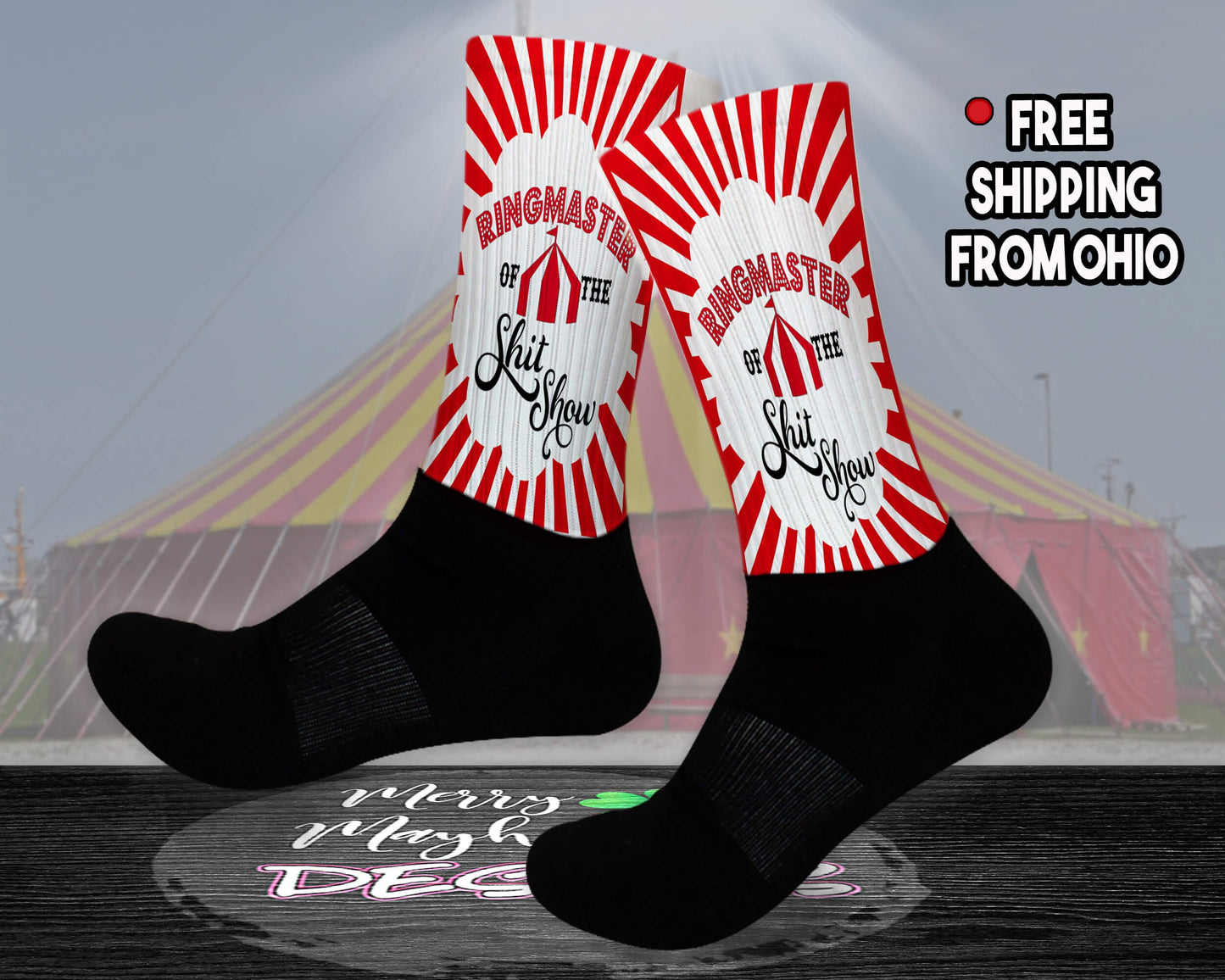 Funny Boss Appreciation Gift Ringmaster of the Shitshow Socks, Fun Boss's Day Gift for Co-worker CoWorkers, Novelty Theme Socks Him for Mom