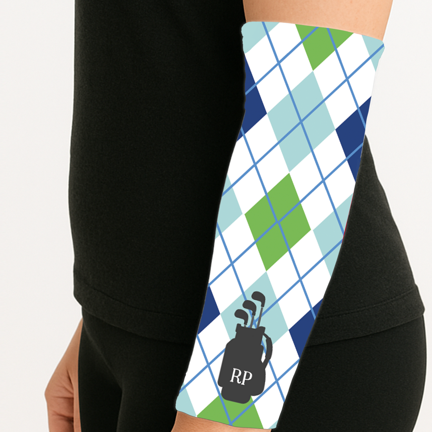 Classic Argyle Golf Arm Sleeve – Personalized Monogram & Premium Performance Sleeve for Golfers