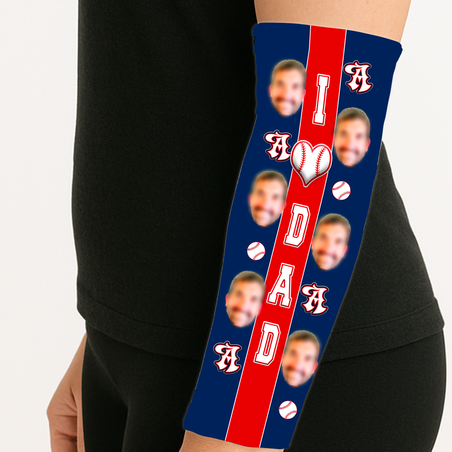 Home Run Dad Arm Sleeve – Father’s Day Sports Gift Custom with Photo & Team Colors