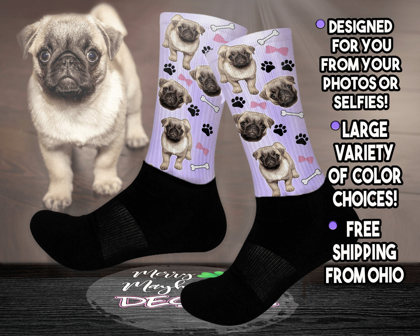 Custom Dog Face Socks, Personalized Pet Photo Gifts, Custom Photo Face Socks, Customized Dog Face Socks for Men, Funny Socks for Women, Xmas