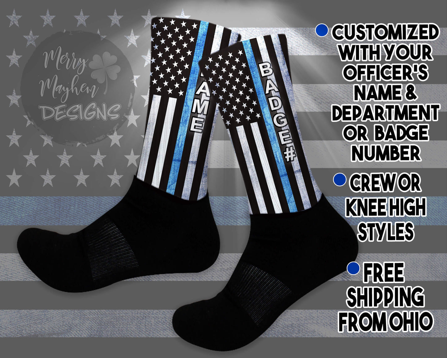 Personalized First Responder Socks for Police Officers