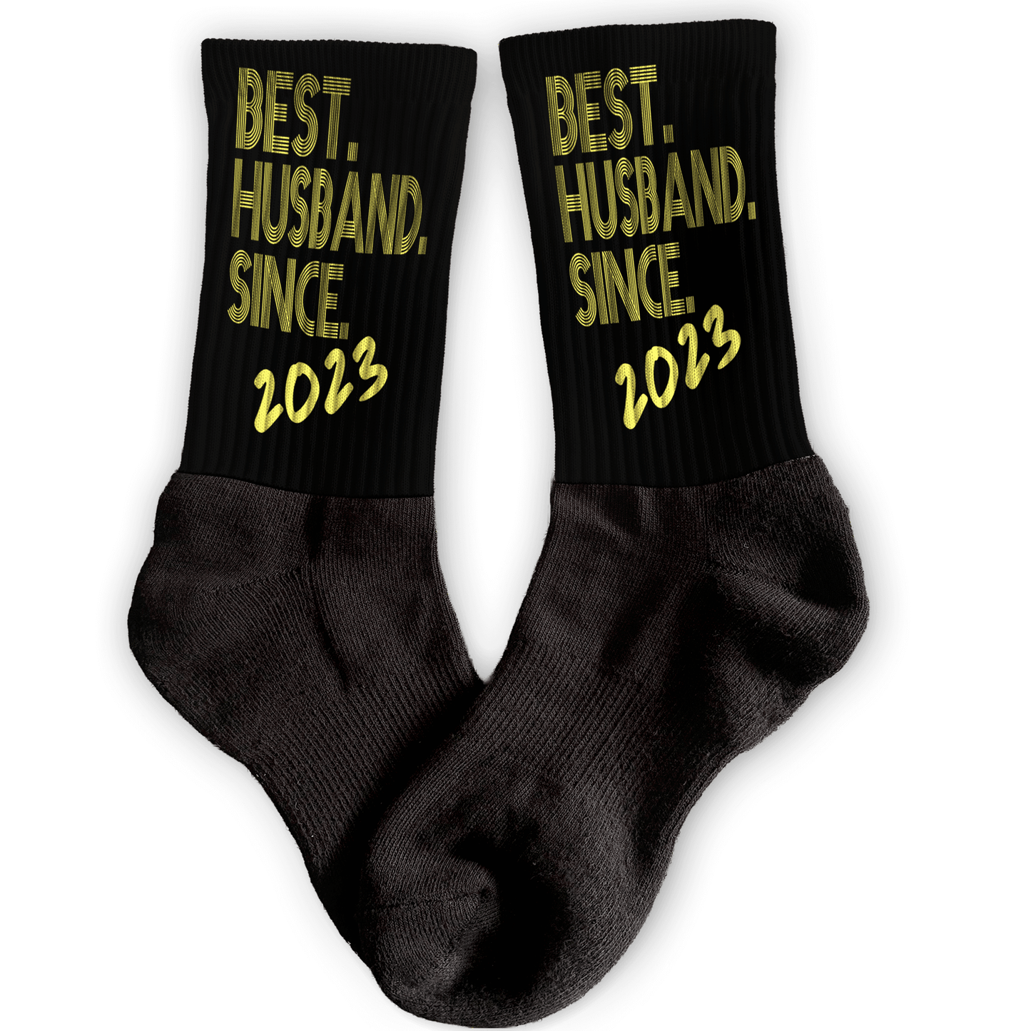 Best Husband Since crew socks with custom year for anniversary