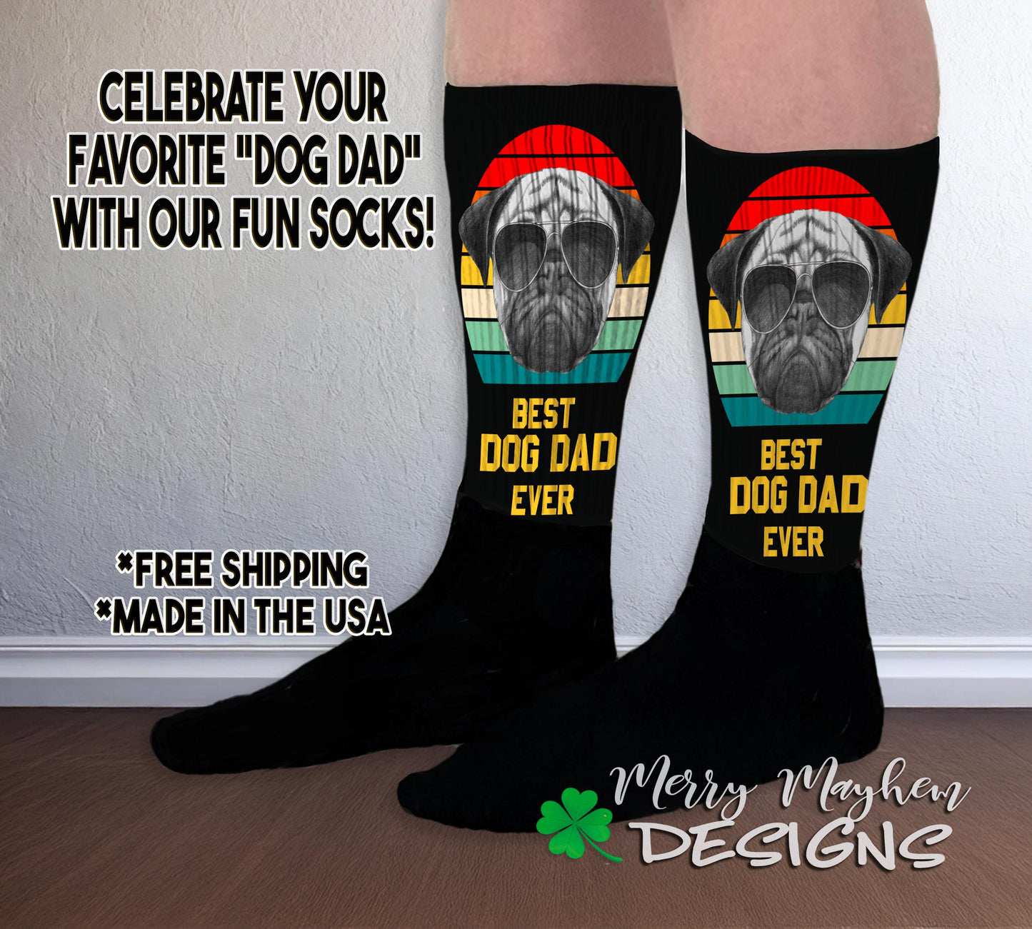 Custom Pet Lover Socks, Dog Dad Present, Personalized Mens Gift, Funny Husband Socks, Unique Birthday Idea for Him, Customized Animal Lover