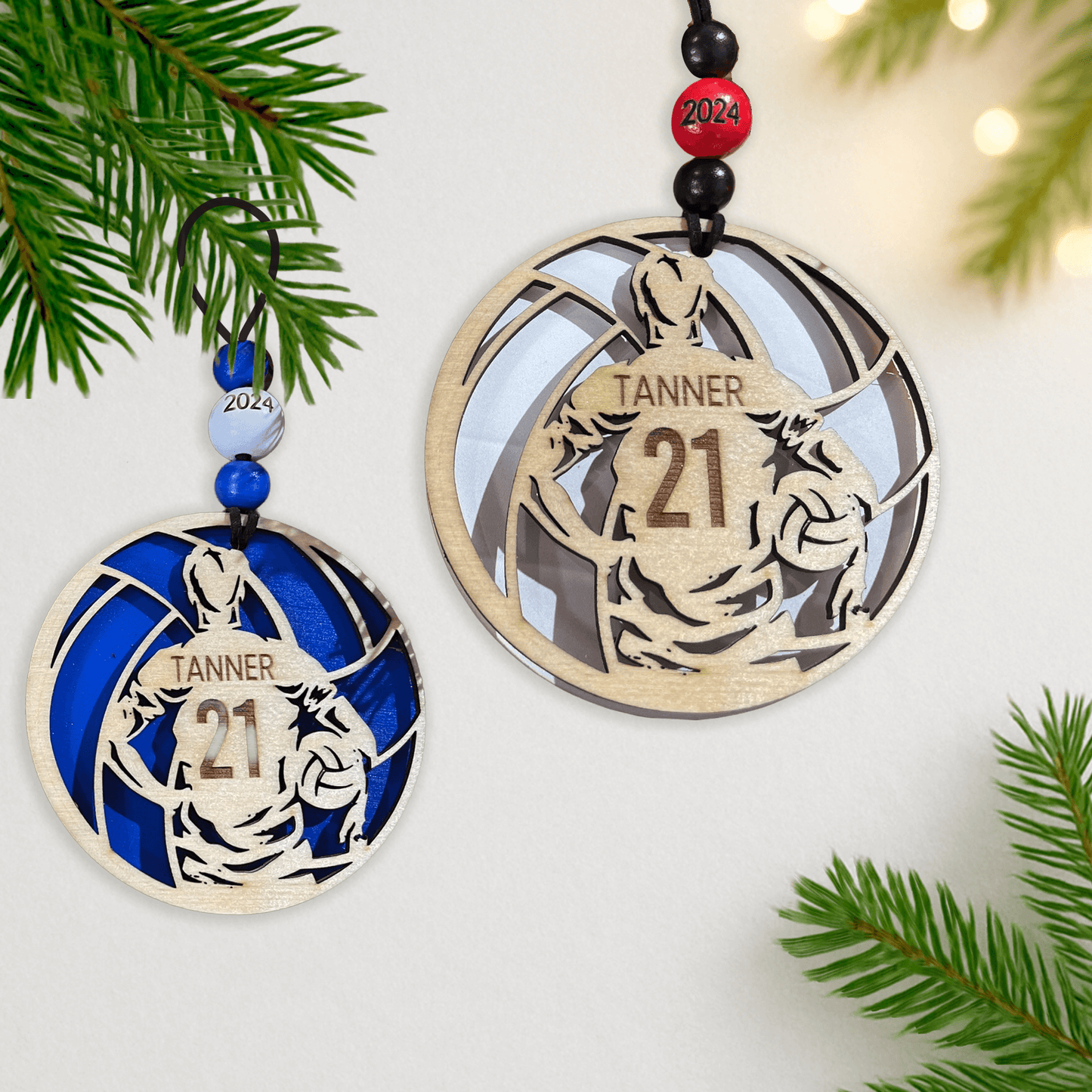 Custom Volleyball Player Ornament with Name & Number – 2025 Team Gift for Coaches, Seniors & Athletes