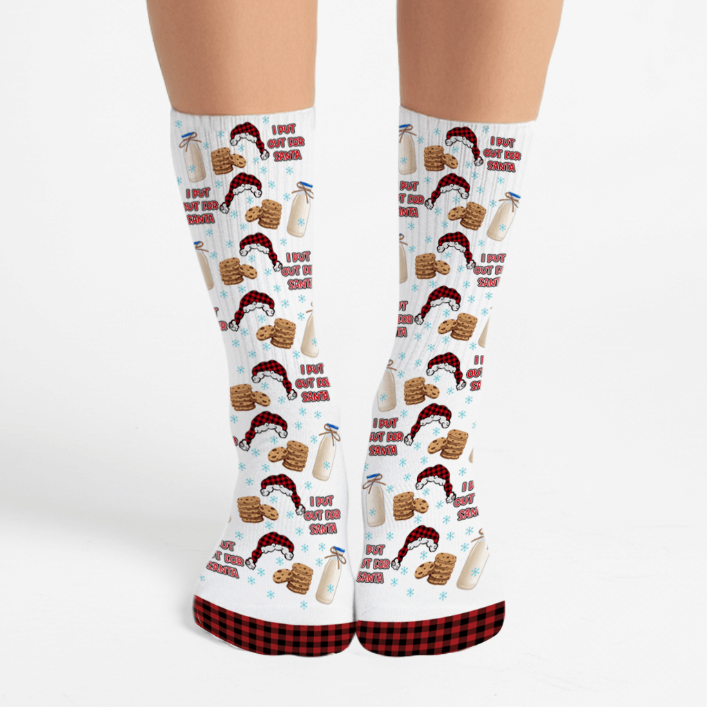 I Put Out for Santa Socks – Funny Christmas Crew, Secret Santa Socks