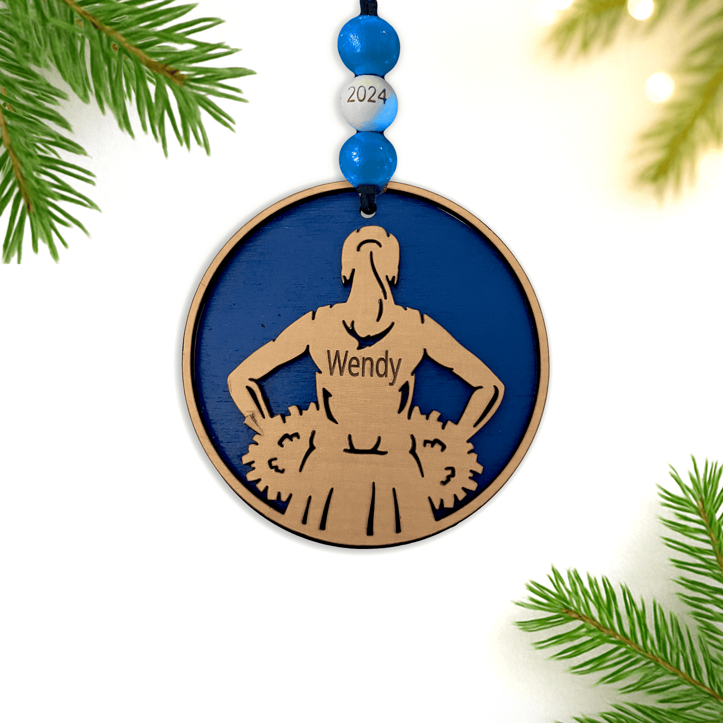 Custom Cheerleader Ornament 2025 – Personalized Laser-Engraved Gift for Cheer Team, Coach, or Squad Keepsake