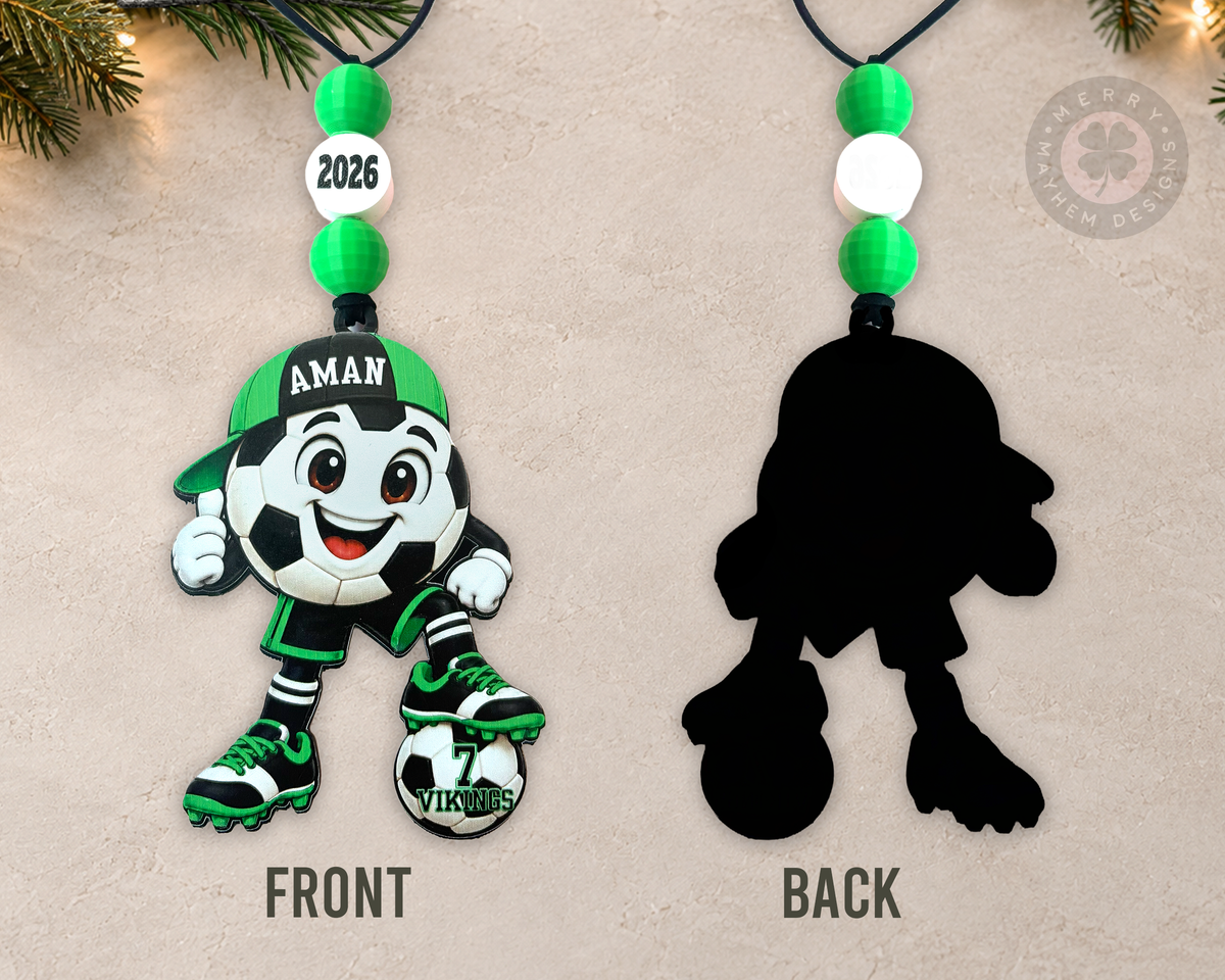Personalized Soccer Ornament for Boys & Girls – Custom Youth Player Christmas Gift