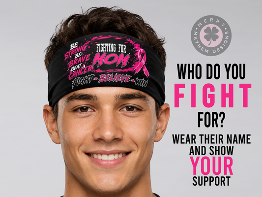 Breast Cancer Awareness Skull Wrap – Pink Ribbon Sports Head Wrap
