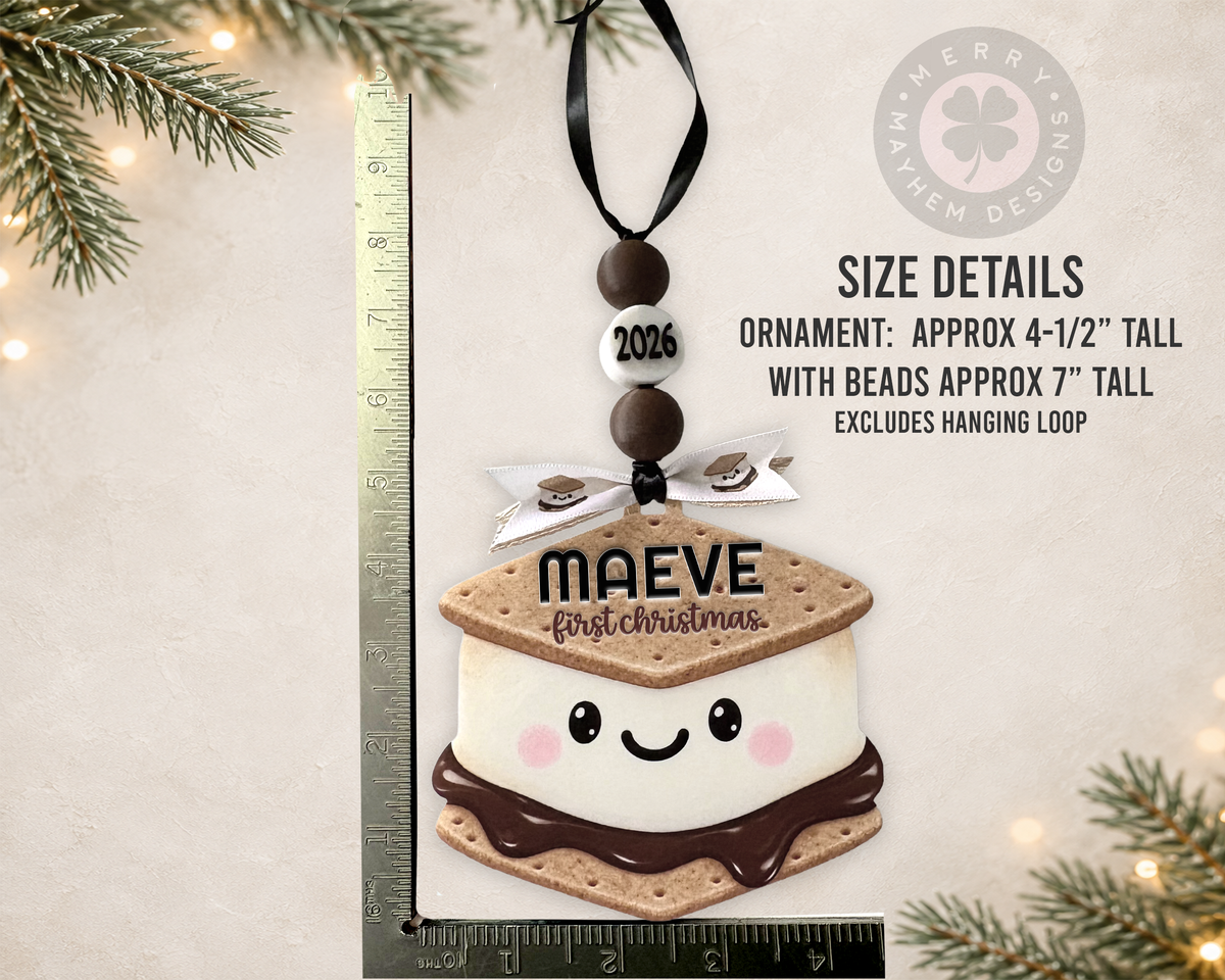 Personalized Baby’s First Christmas S’mores Ornament