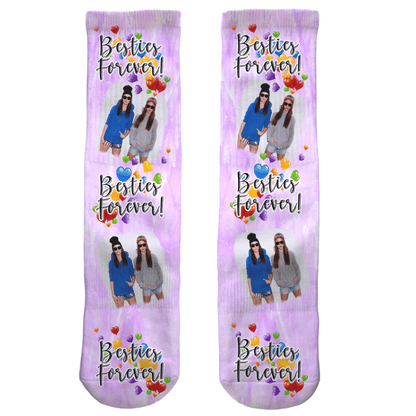 Fun Crew socks with picture in your choice of colors