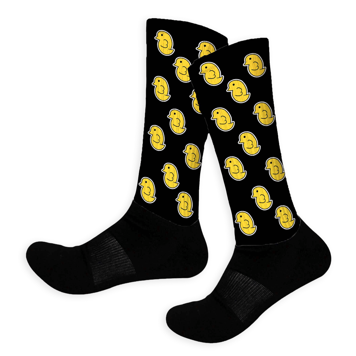 Colored socks with emojis printed on them