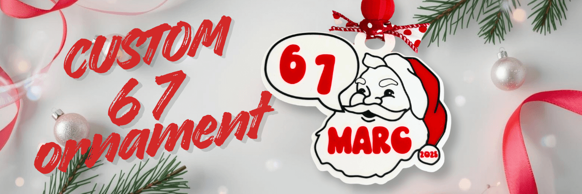 Decorative Christmas ornament with Santa Claus face and text on a festive background