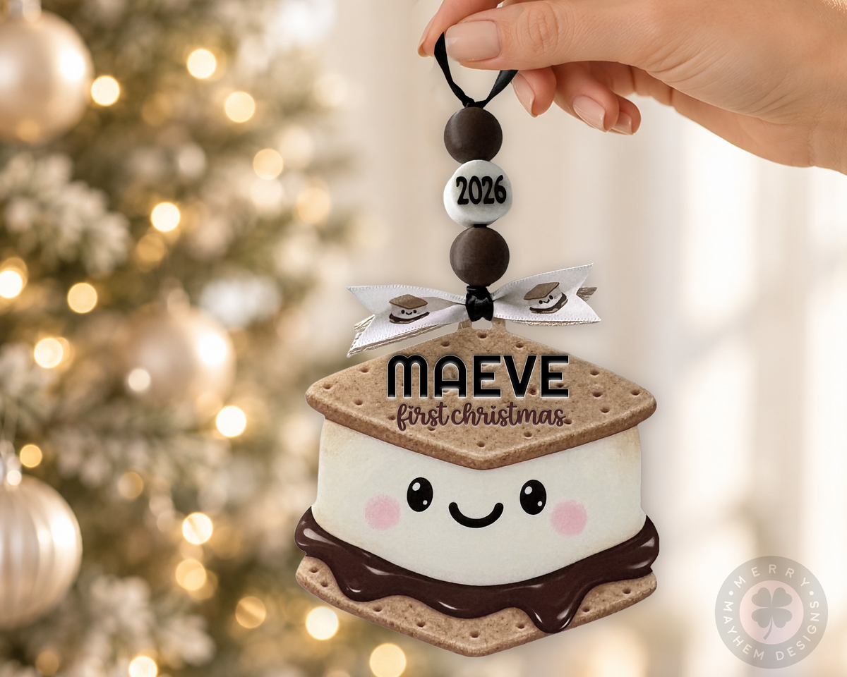 Personalized Baby’s First Christmas S’mores Ornament