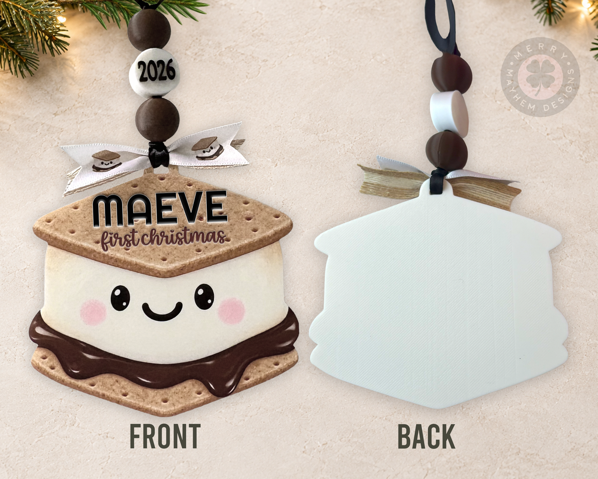 Personalized Baby’s First Christmas S’mores Ornament