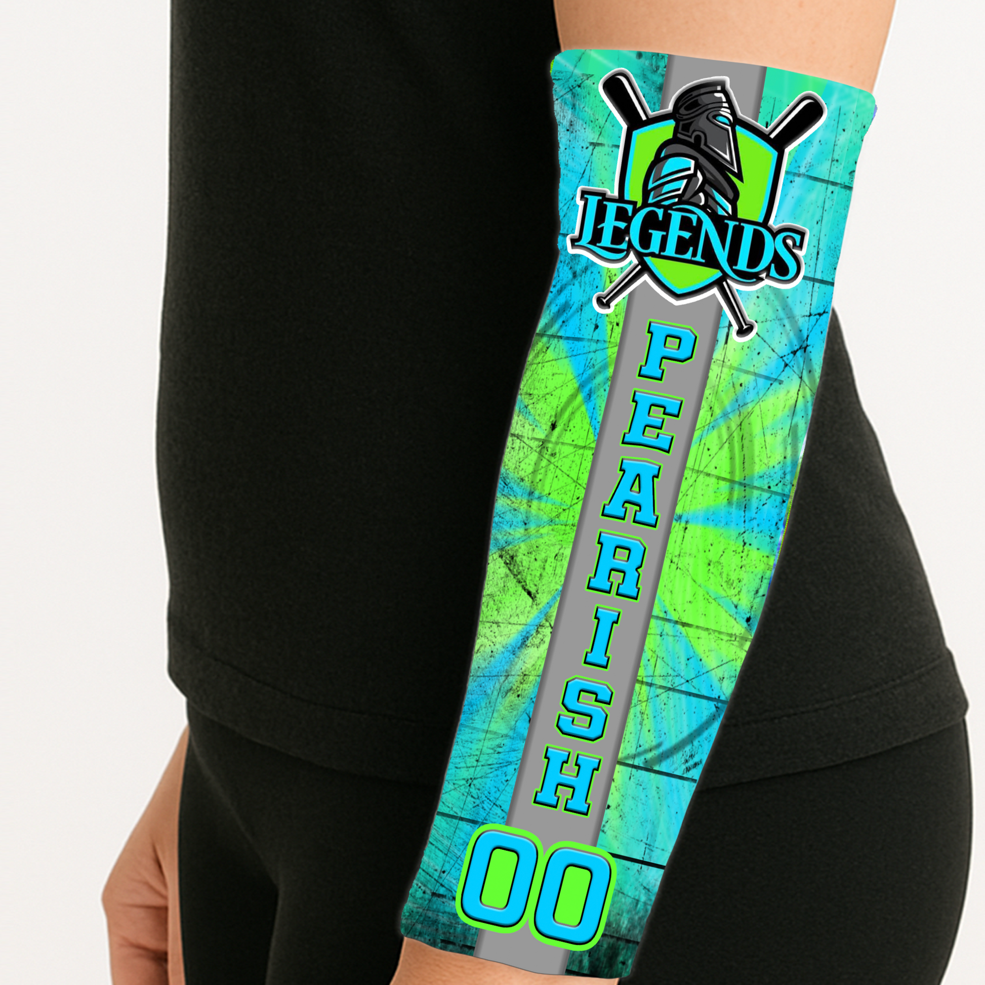 Color Burst Arm Sleeve – Tie-Dye Style Personalized with Logo, Name & Number