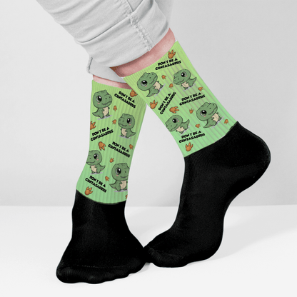 NSFW Dont be a cuntasaurus dinosaur socks
