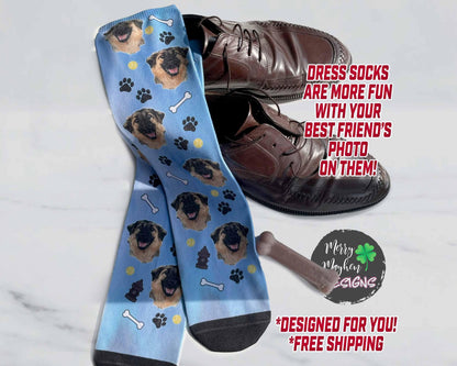 Custom Sock with Photo, Face on Socks, Groom Gift Sock, Fiance Sock Man, Mens Dress Socks XL, Custom Dress Socks, Pet's Face Socks, Picture