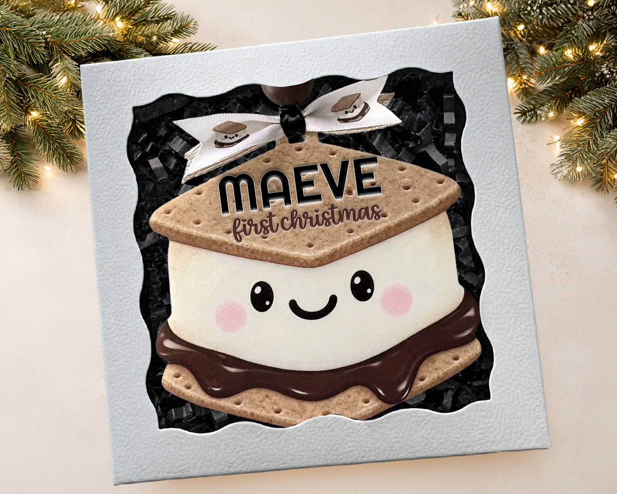Personalized Baby’s First Christmas S’mores Ornament