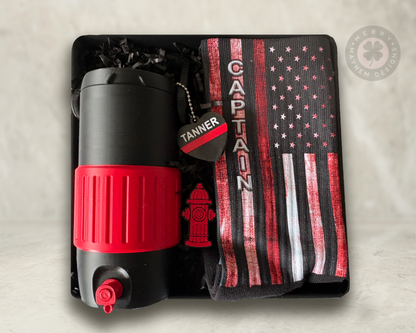 Firefighter Gift Set, Firefighter Gifts Personalized, Custom Socks for Men, Can Cooler with Lid,