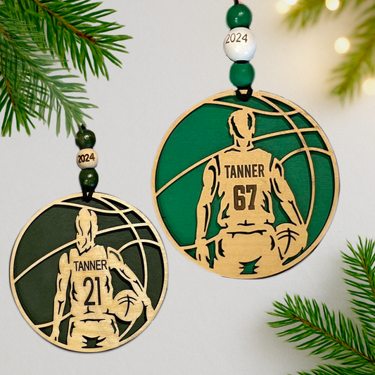 Custom Basketball Player Ornament 2025 – Personalized Holiday Gift for Coaches, Teams & Sports Fans
