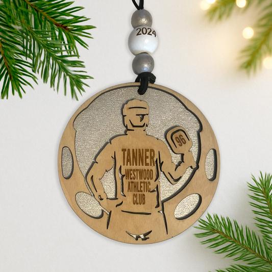 2025 Personalized Pickleball Ornament – Custom Laser-Engraved Player Name, Team & Year | Ideal Player Gift & Team Keepsake