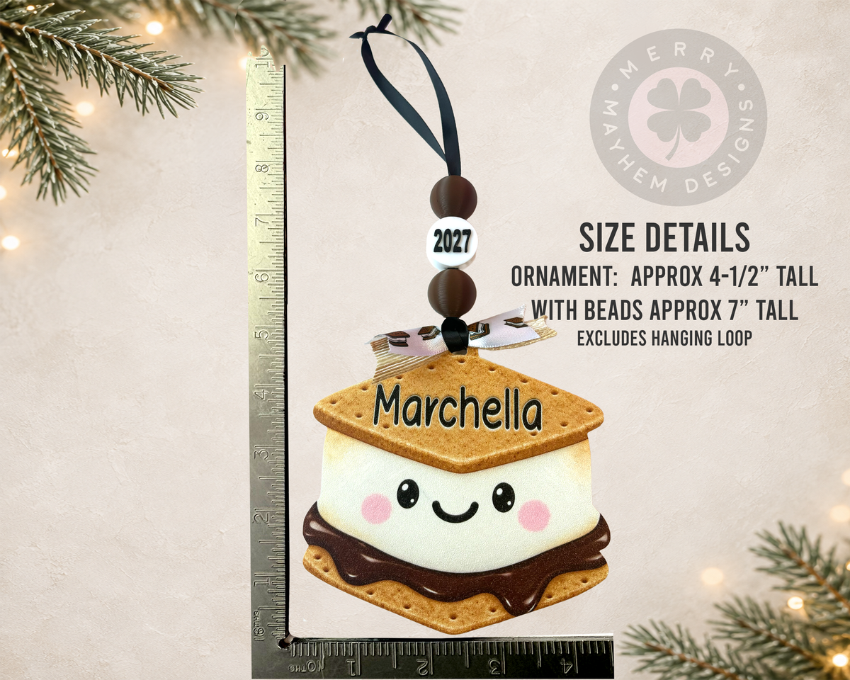 Personalized S’mores Christmas Ornament with Name & Year