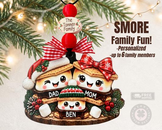 Personalized S’mores Family Christmas Ornament