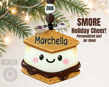 Personalized S’mores Christmas Ornament with Name & Year