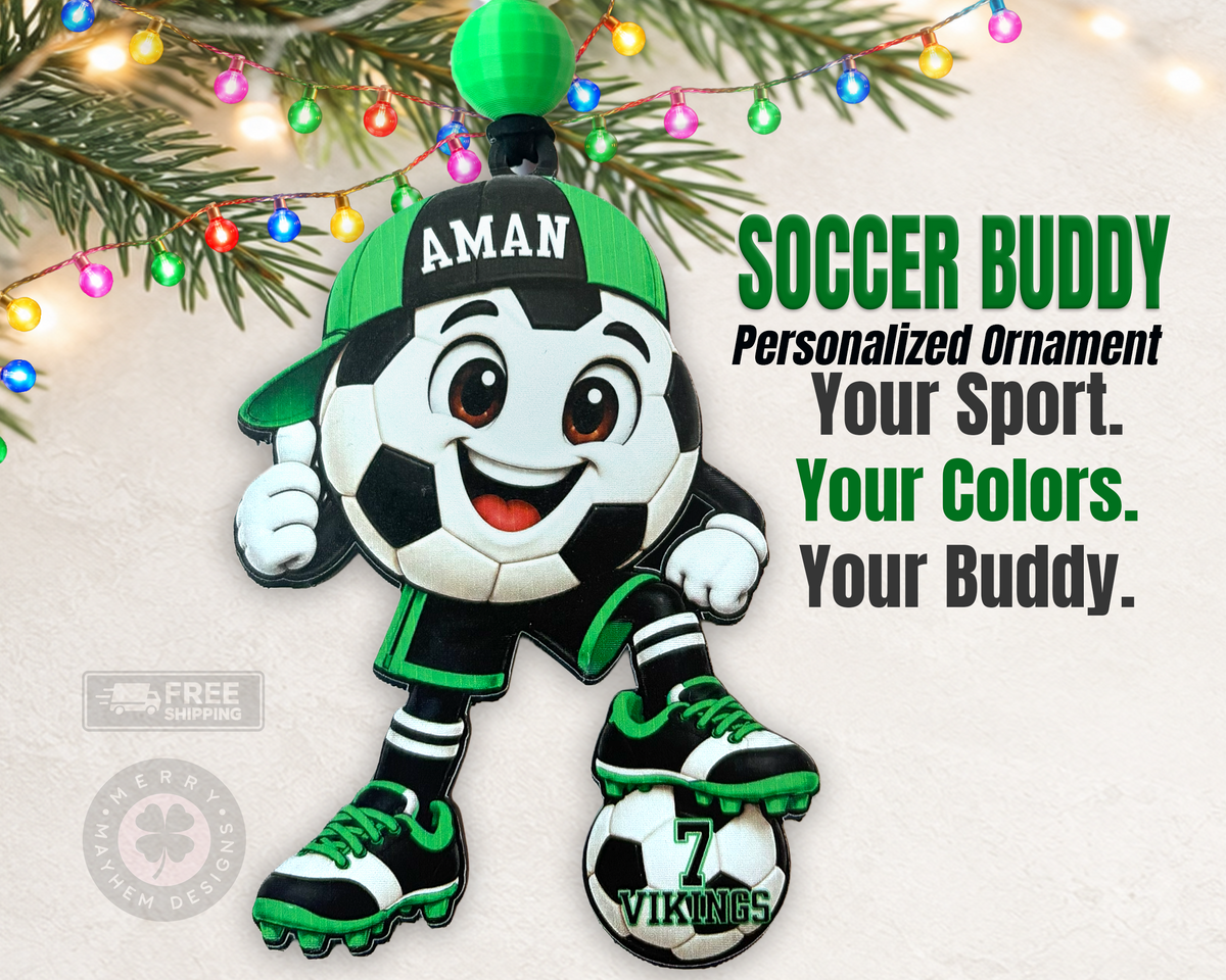 Personalized Soccer Ornament for Boys & Girls – Custom Youth Player Christmas Gift