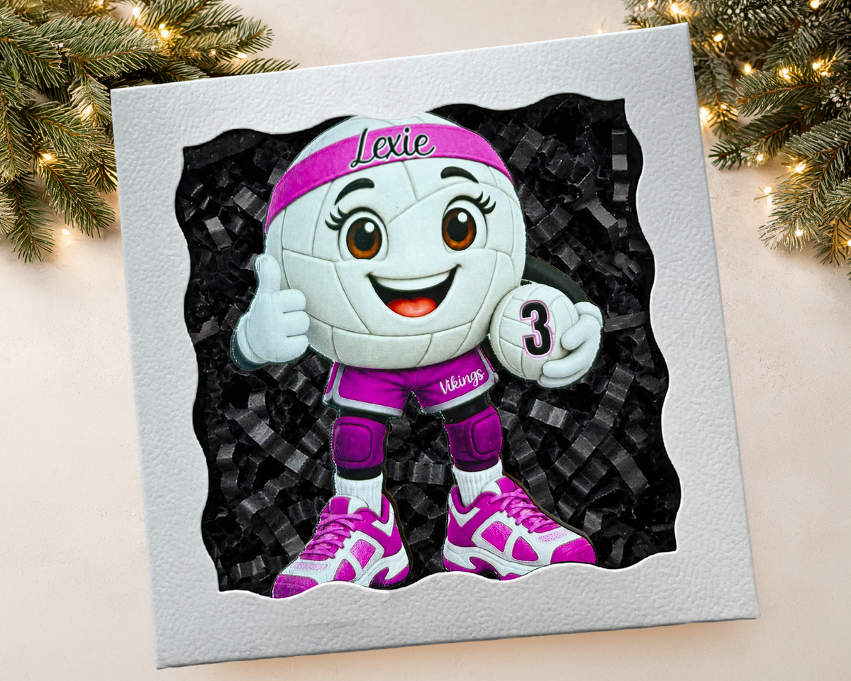 Personalized Volleyball Ornament for Girls – Custom Player Name, Number & Team Color