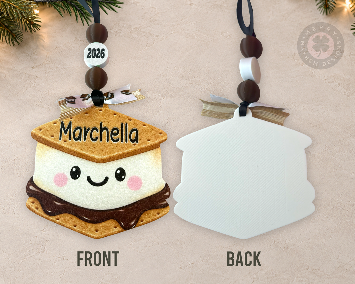 Personalized S’mores Christmas Ornament with Name & Year
