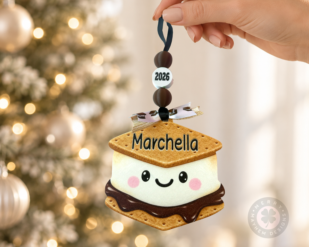 Personalized S’mores Christmas Ornament with Name & Year
