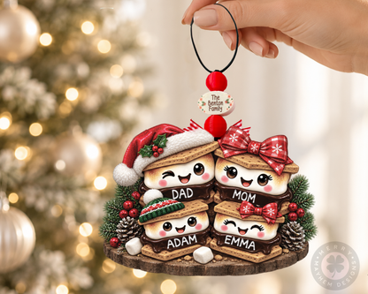 Personalized S’mores Family Christmas Ornament