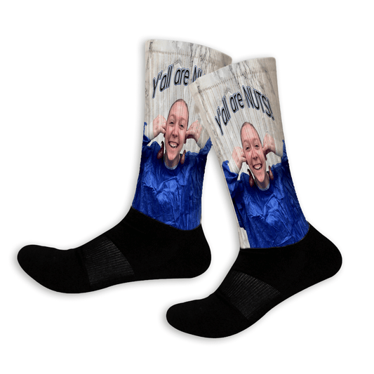 Custom crew socks with your full photo printed—the whole memory & message. Unique gift for anyone.