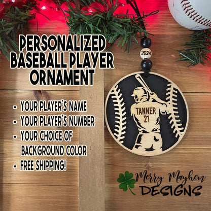 Personalized Softball Ornament – Laser‑Engraved Player Name, Number & Team | Perfect Coach or Player Keepsake