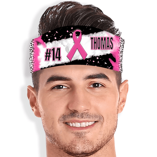 Personalized Cancer Support Skull Wrap – Awareness Ribbon Headwear, Custom Name & Number