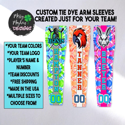 Color Burst Arm Sleeve – Tie-Dye Style Personalized with Logo, Name & Number