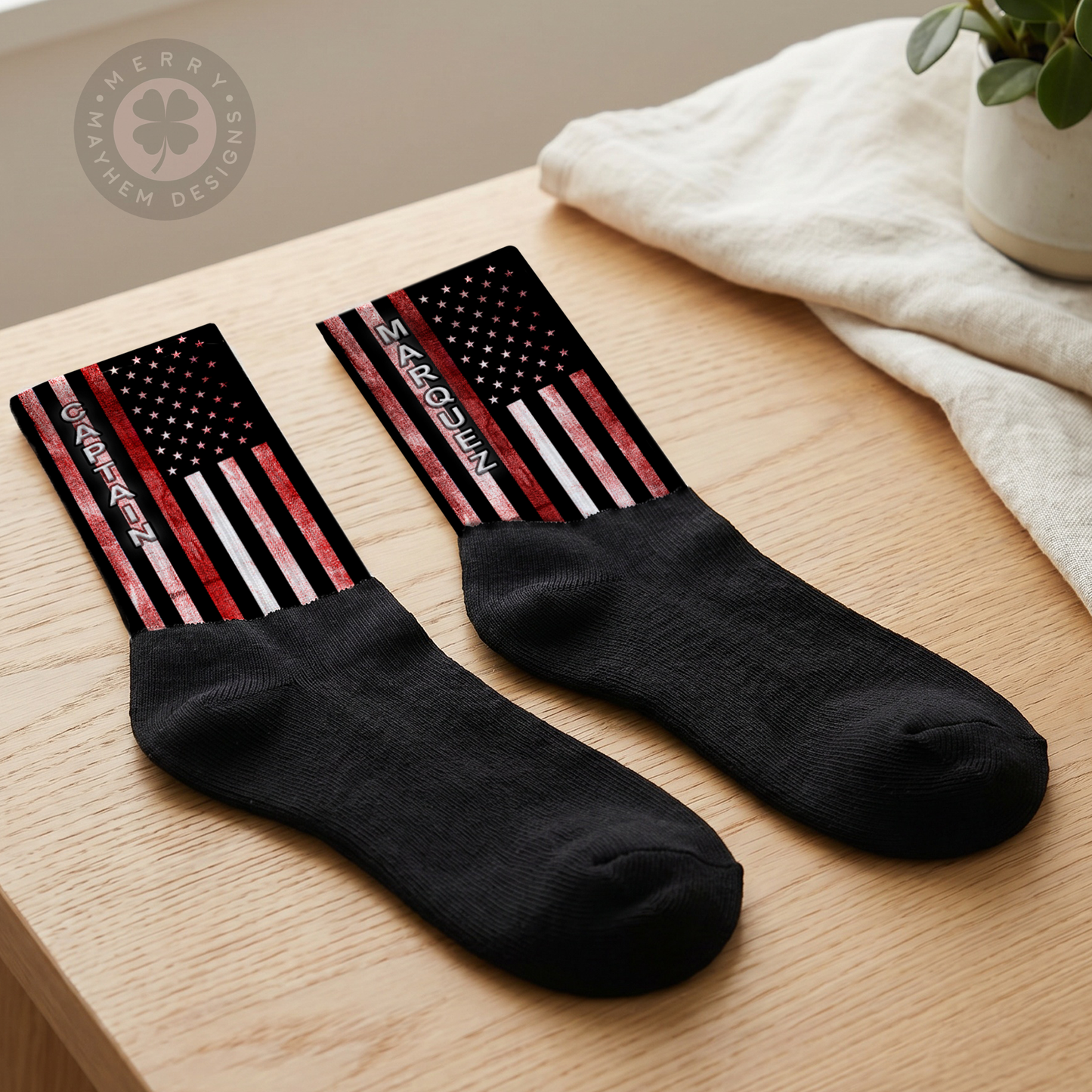 Firefighter Gift Set, Firefighter Gifts Personalized, Custom Socks for Men, Can Cooler with Lid,