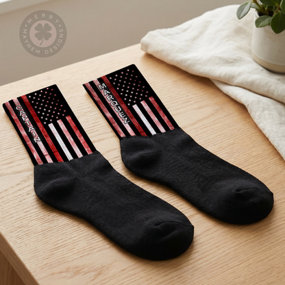 Firefighter Gift Set, Firefighter Gifts Personalized, Custom Socks for Men, Can Cooler with Lid,