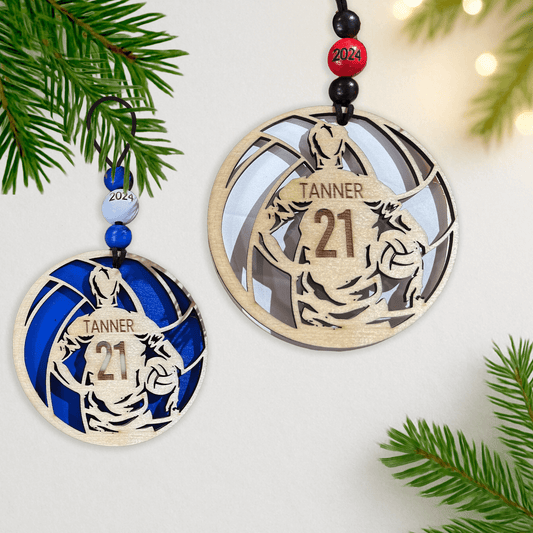 Custom Volleyball Player Ornament with Name & Number – 2025 Team Gift for Coaches, Seniors & Athletes