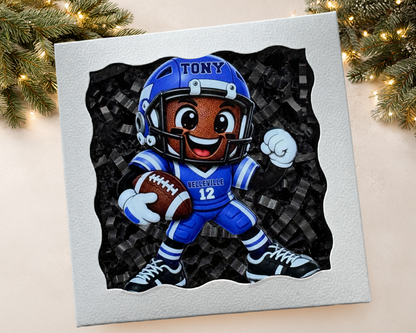 Personalized Football Player Ornament – Christmas Gift with Name & Number