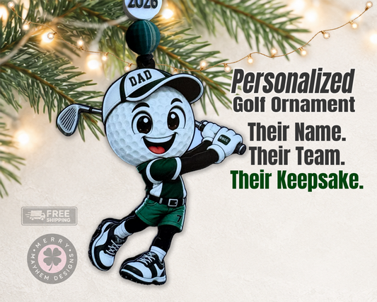 Personalized Golf Christmas Ornament – Custom Gift for Golfers