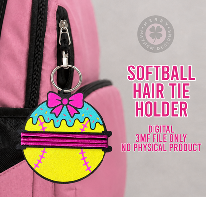 Softball Hair Tie Holder 3MF